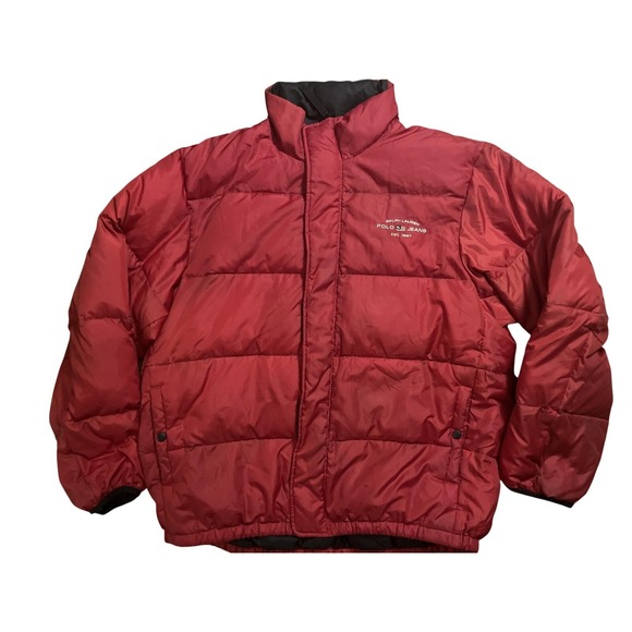Polo Ralph Lauren Other - Ralph Lauren Polo Jeans Company Jacket Mens XL Red Puffer Quilted Embroidered